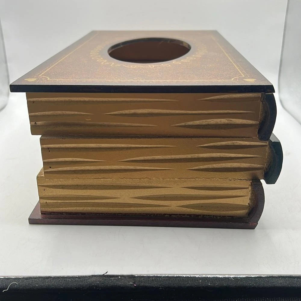 Wooden Book Tissue Box Napkin Holder Dispenser Cover Case Home Decor | eBay