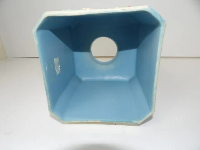 Waverly Blue and White Ceramic Tall Tissue Box Cover with Embossed Roses | eBay