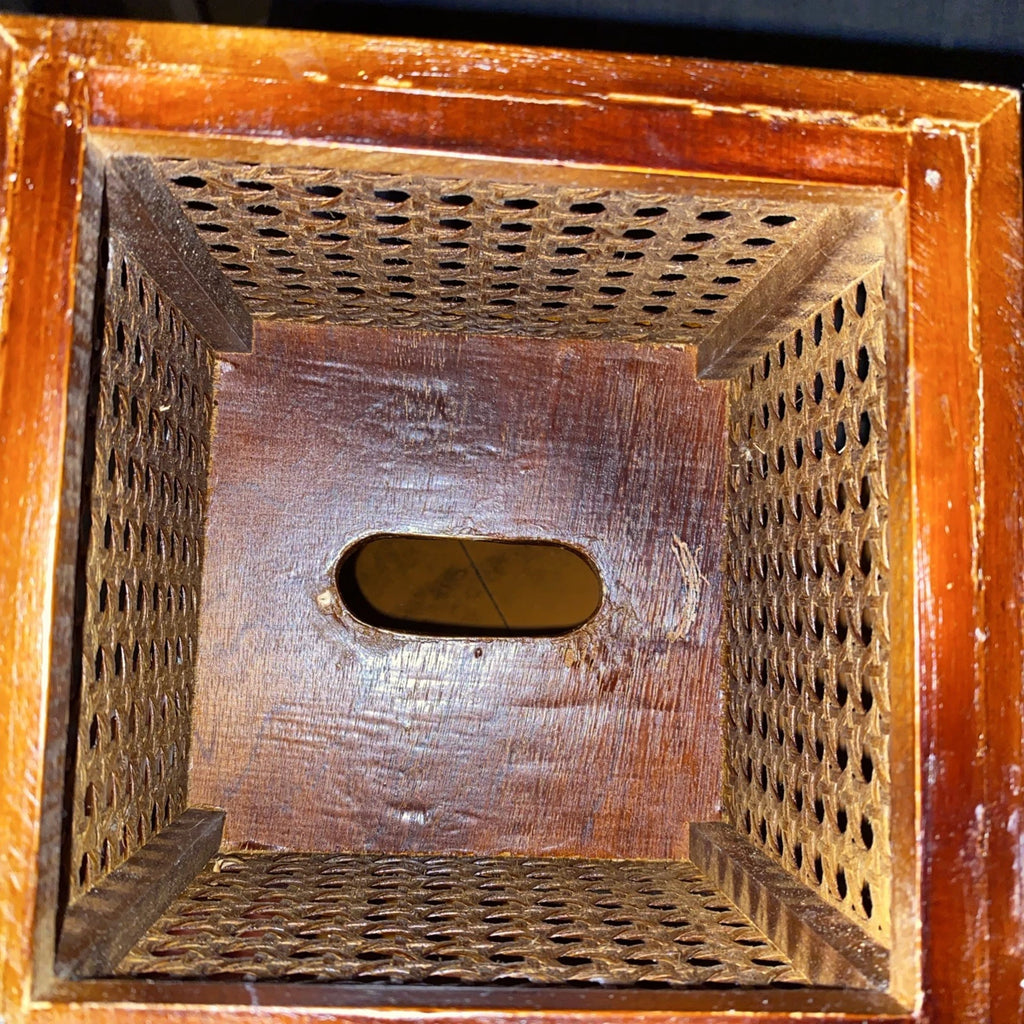 Vintage Bamboo Rattan Wicker Tissue Box Cover Holder 6x6x6 Square Tiki | eBay
