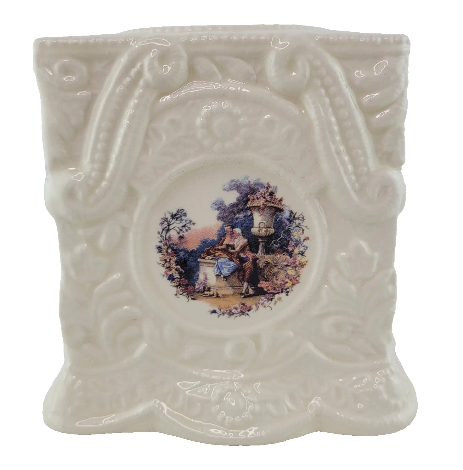 Vintage Bathroom White Ceramic 6" Slip on Facial Tissue Box Cover Holder | eBay