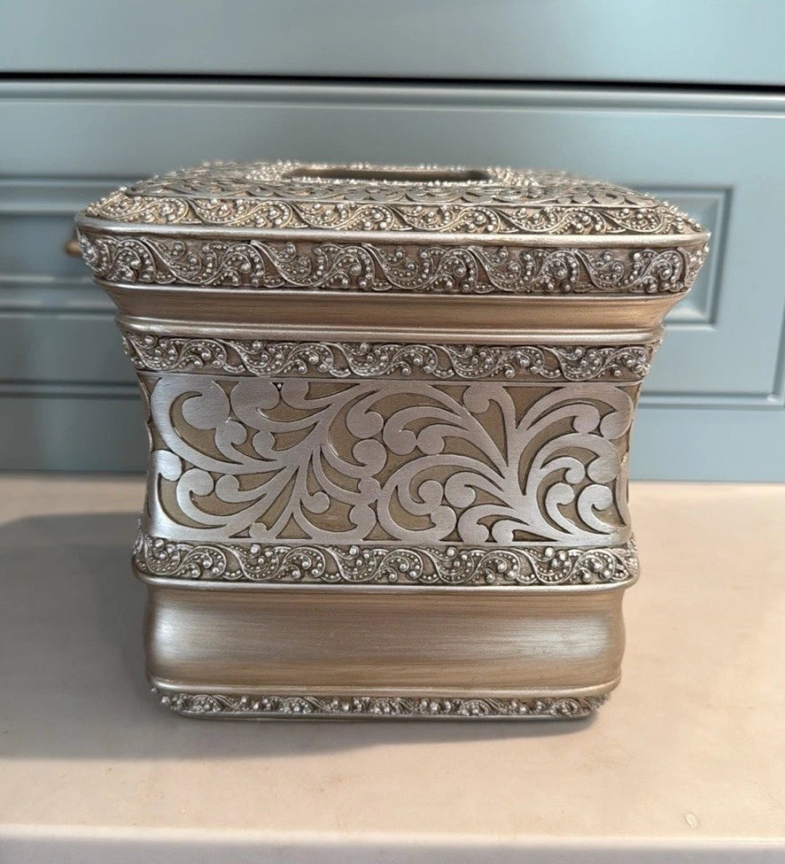 Elegant Gold And Silver Upright Tissue Box Holder | eBay