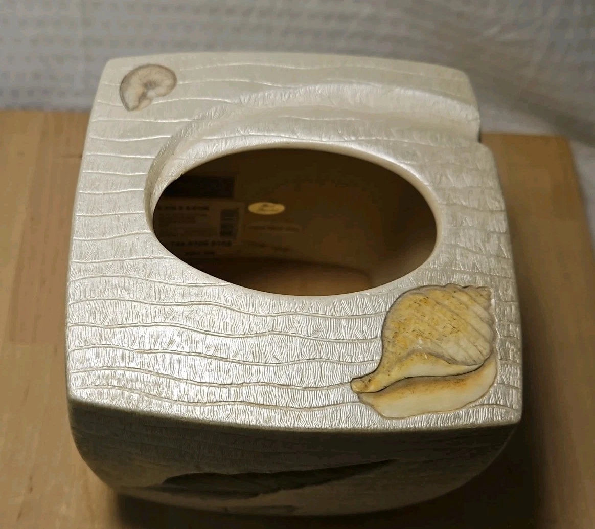 Croscill Home Beach Haven Square Tissue Box Cover Sea Shells Beach Nautical | eBay