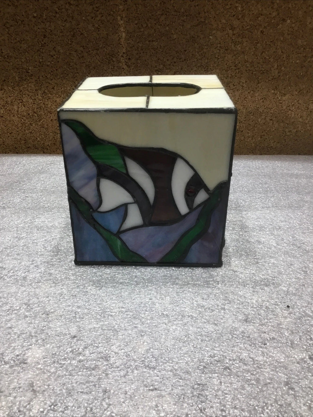 Fish And Shells Stain Glass Tissue Box Cover | eBay
