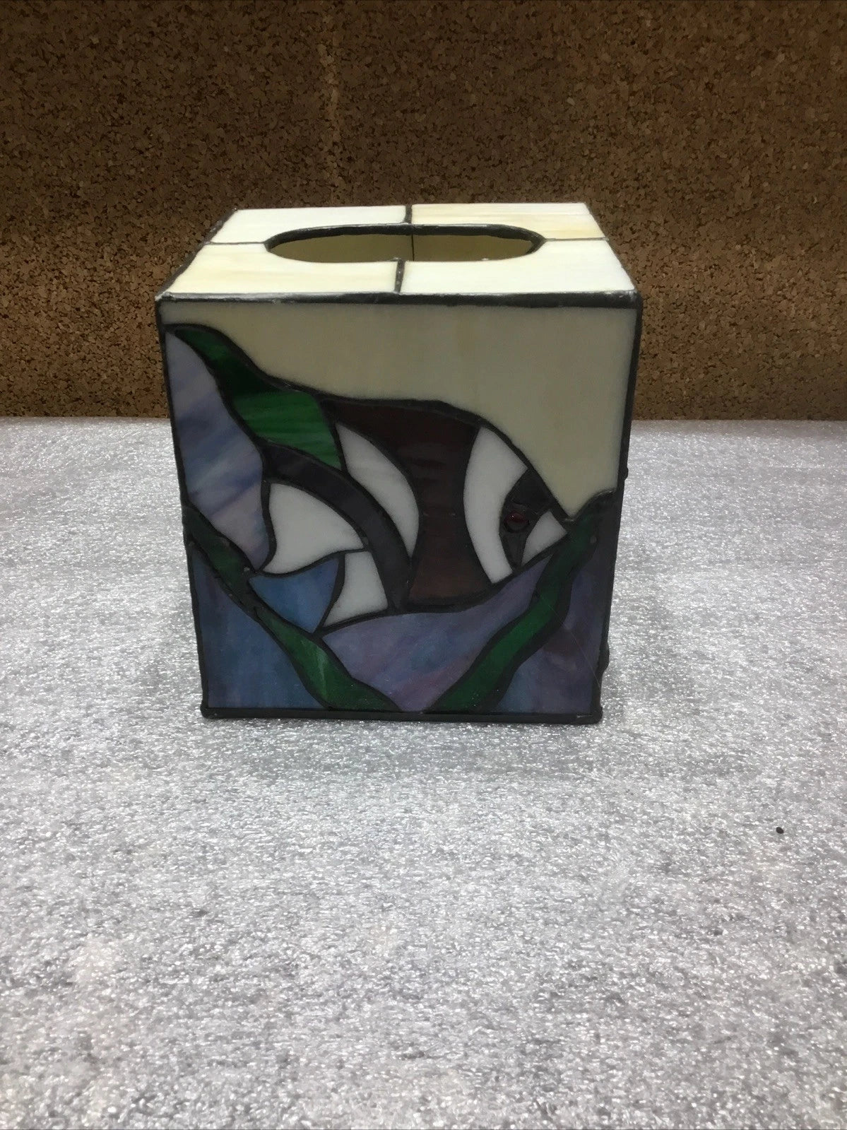 Fish And Shells Stain Glass Tissue Box Cover | eBay