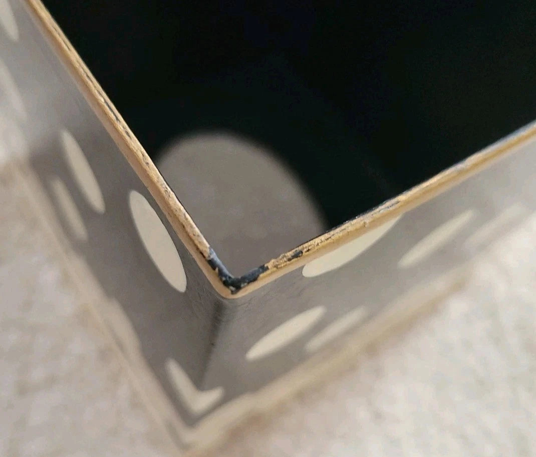 Mackenzie Childs Tissue Box Cover Dotty Polka Dot Boutique Black Cream Square | eBay